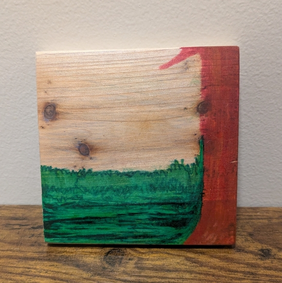 "Four Seasons Tree" Rustic Tree Art on 4.5" Square Wooden Coasters - Picture 4 of 8